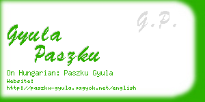 gyula paszku business card